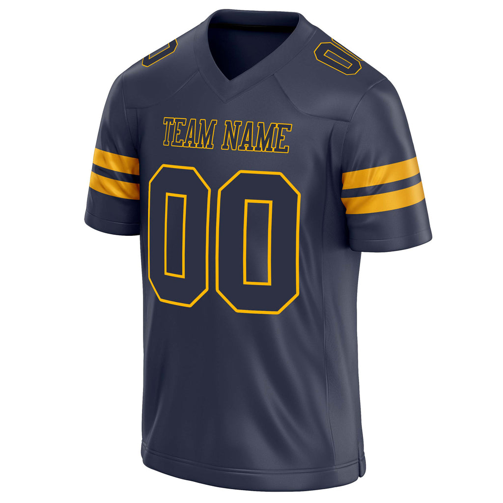 Personalized Navy & gold Solid Colour Football Jersey
