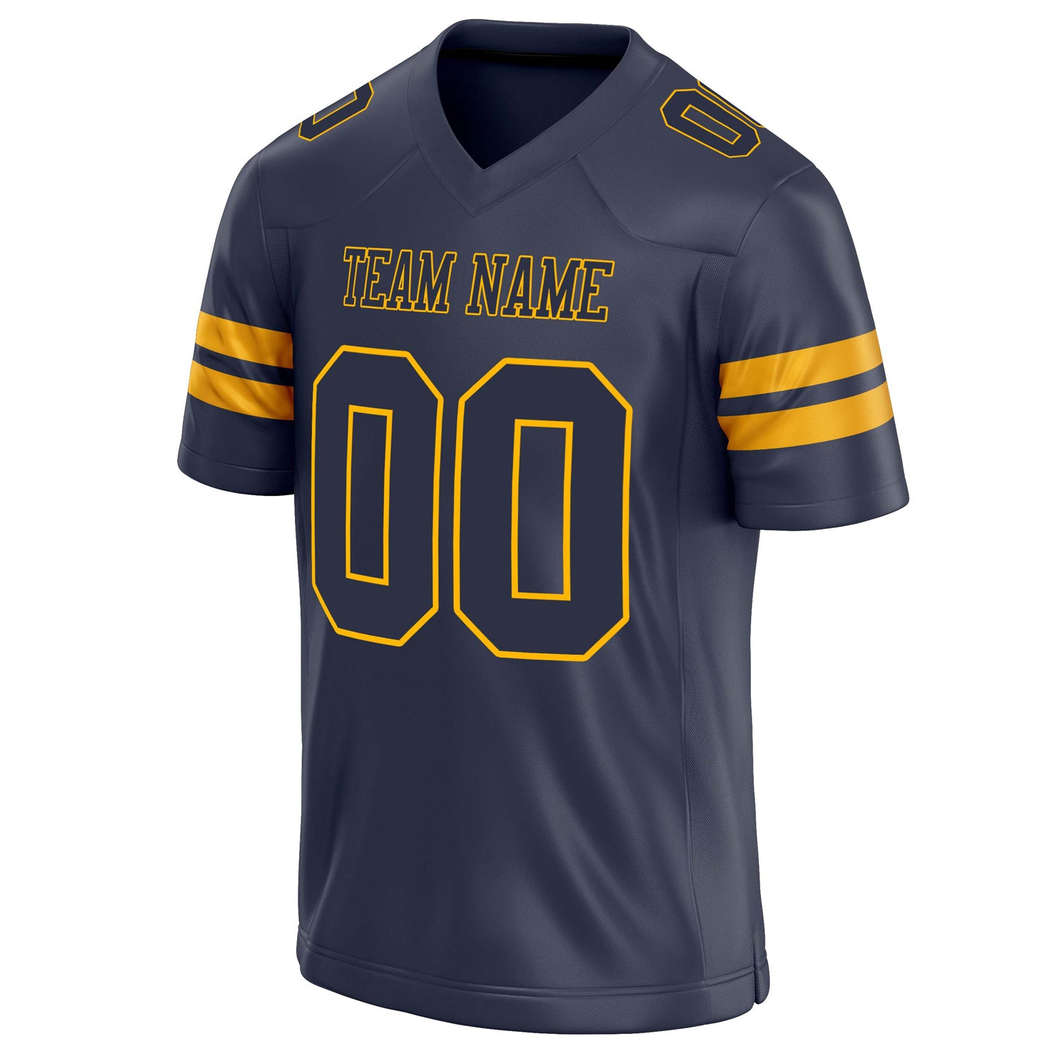 Personalized Navy & gold Solid Colour Football Jersey