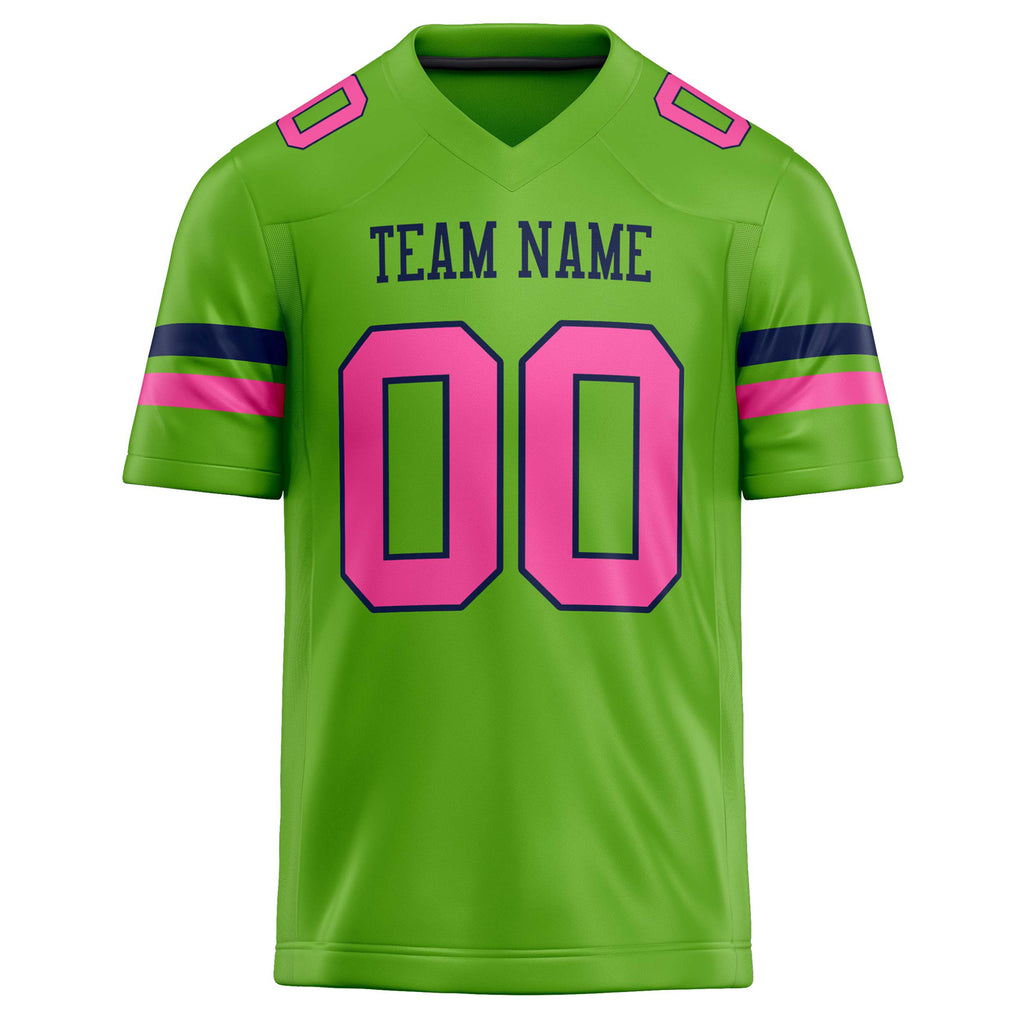Personalized Neon & Green pink Solid Colour Football Jersey