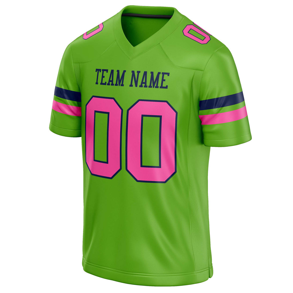 Personalized Neon & Green pink Solid Colour Football Jersey