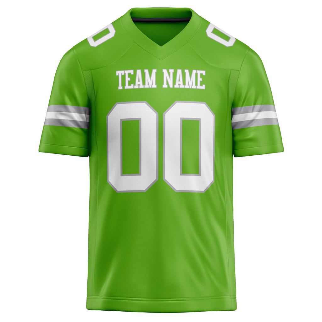 Personalized Neon & Green White Solid Colour Football Jersey