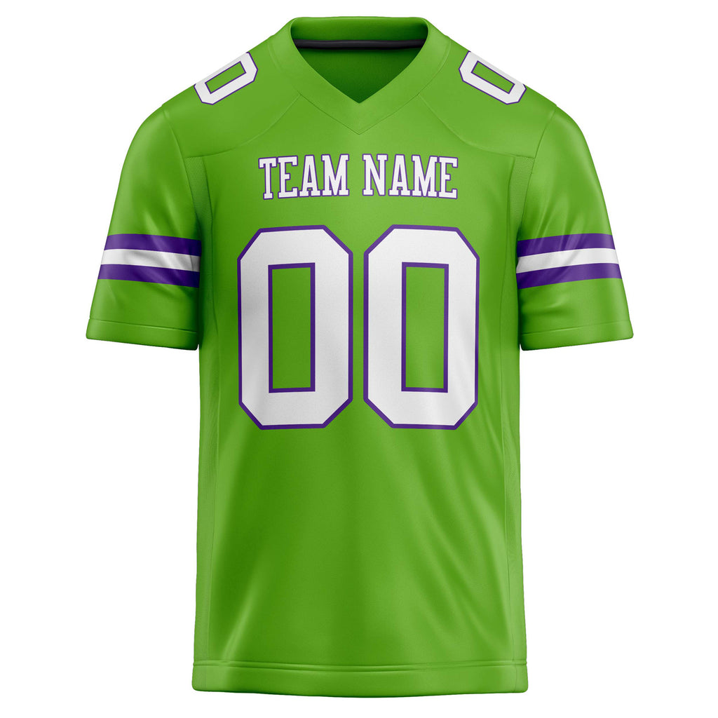 Personalized Neon & Green White Solid Colour Football Jersey