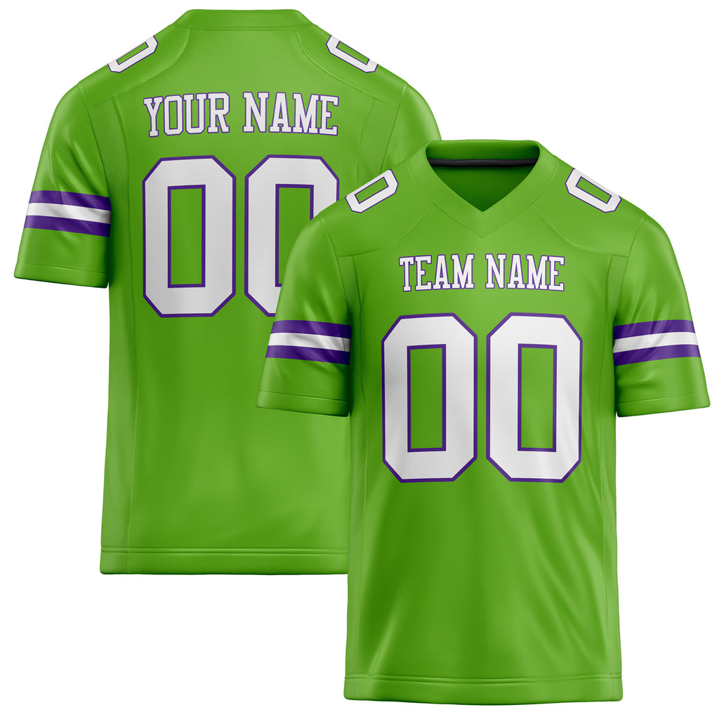 Personalized Neon Green White Solid Colour Football Jersey FT02240730NE297