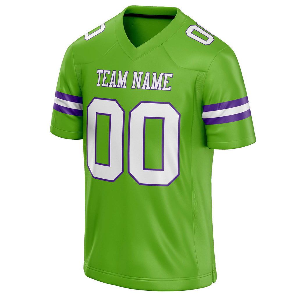 Personalized Neon & Green White Solid Colour Football Jersey
