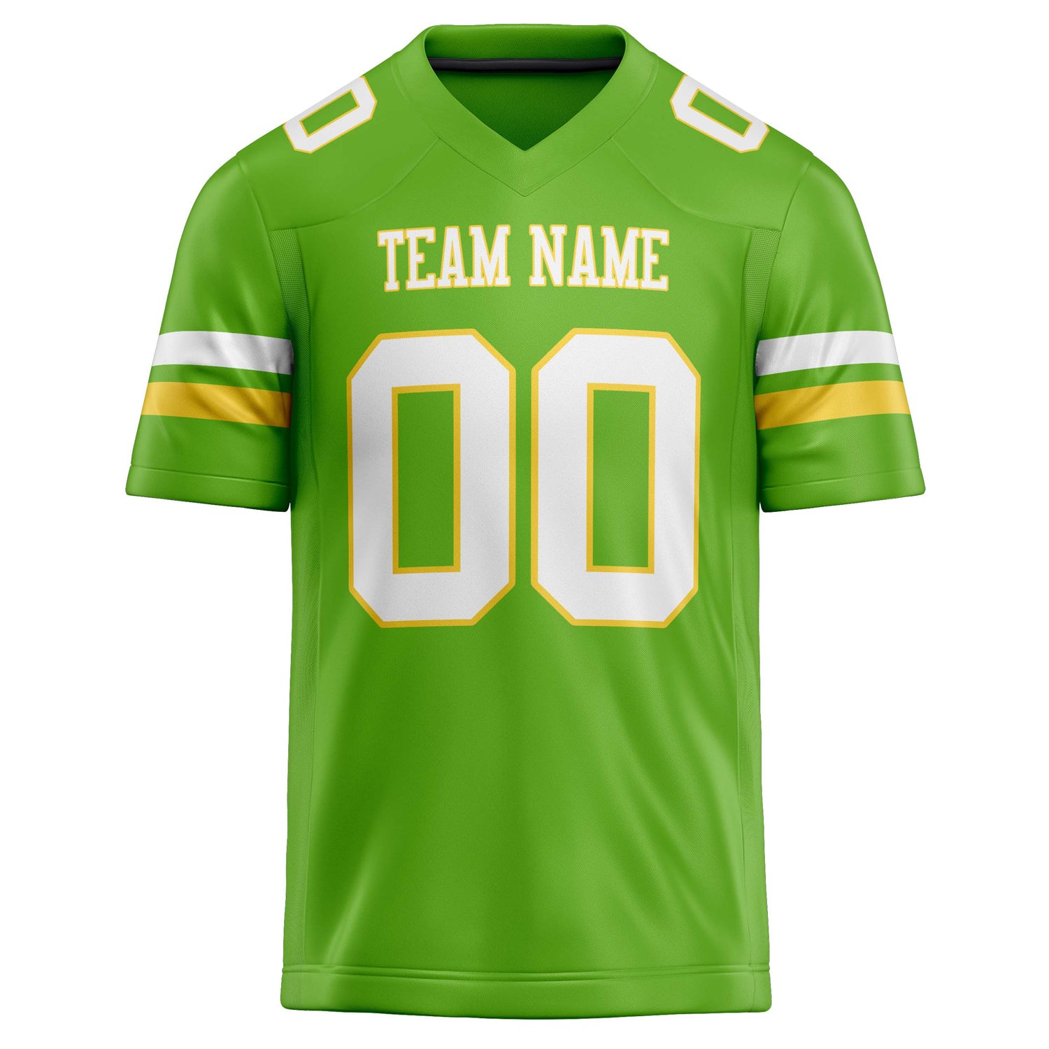 Personalized Neon & Green White Solid Colour Football Jersey
