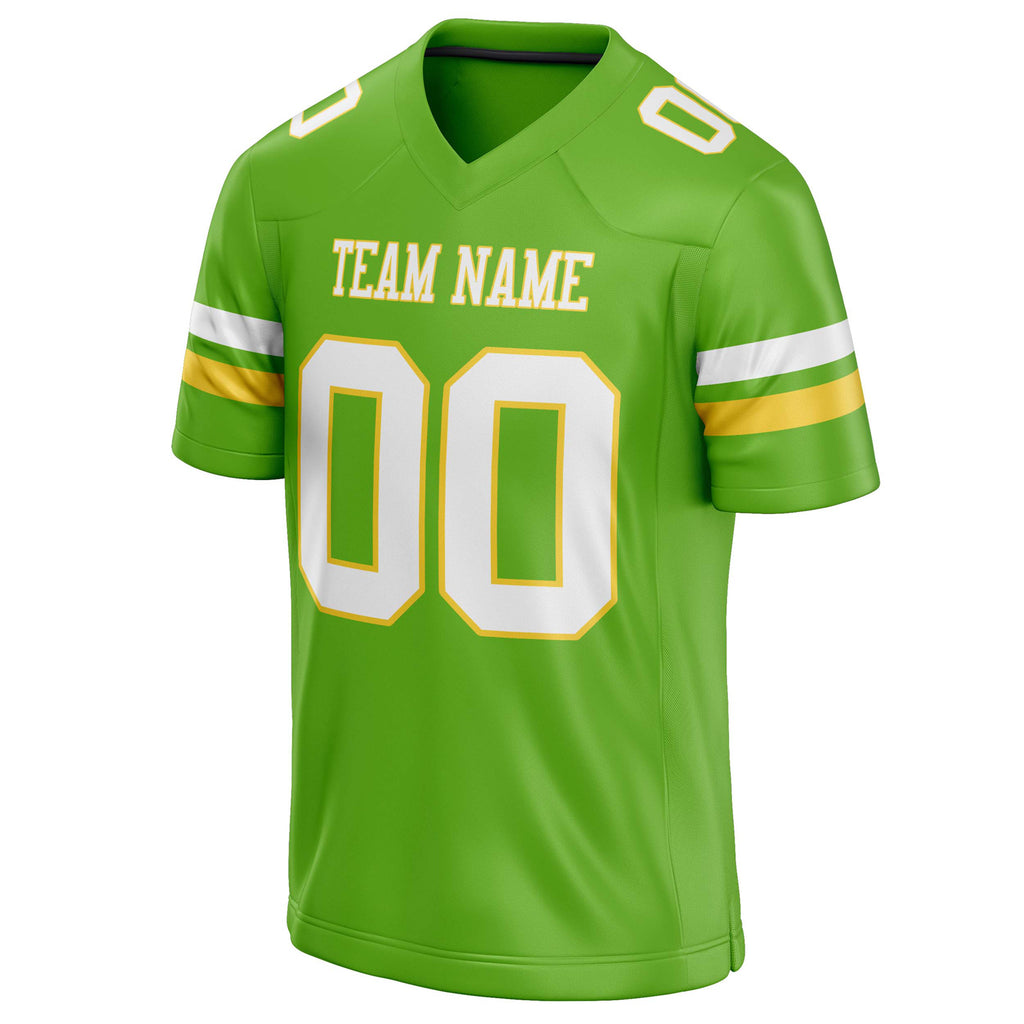 Personalized Neon & Green White Solid Colour Football Jersey