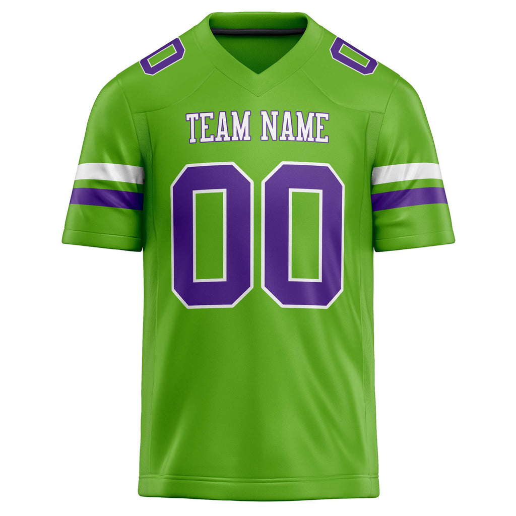 Personalized Neon & Green Purple Solid Colour Football Jersey