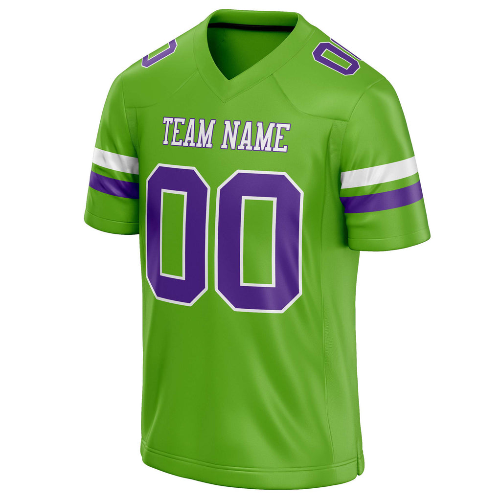 Personalized Neon & Green Purple Solid Colour Football Jersey