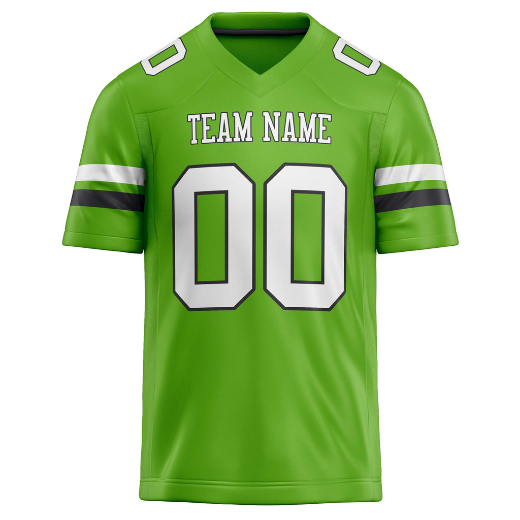 Personalized Neon & Green White Solid Colour Football Jersey