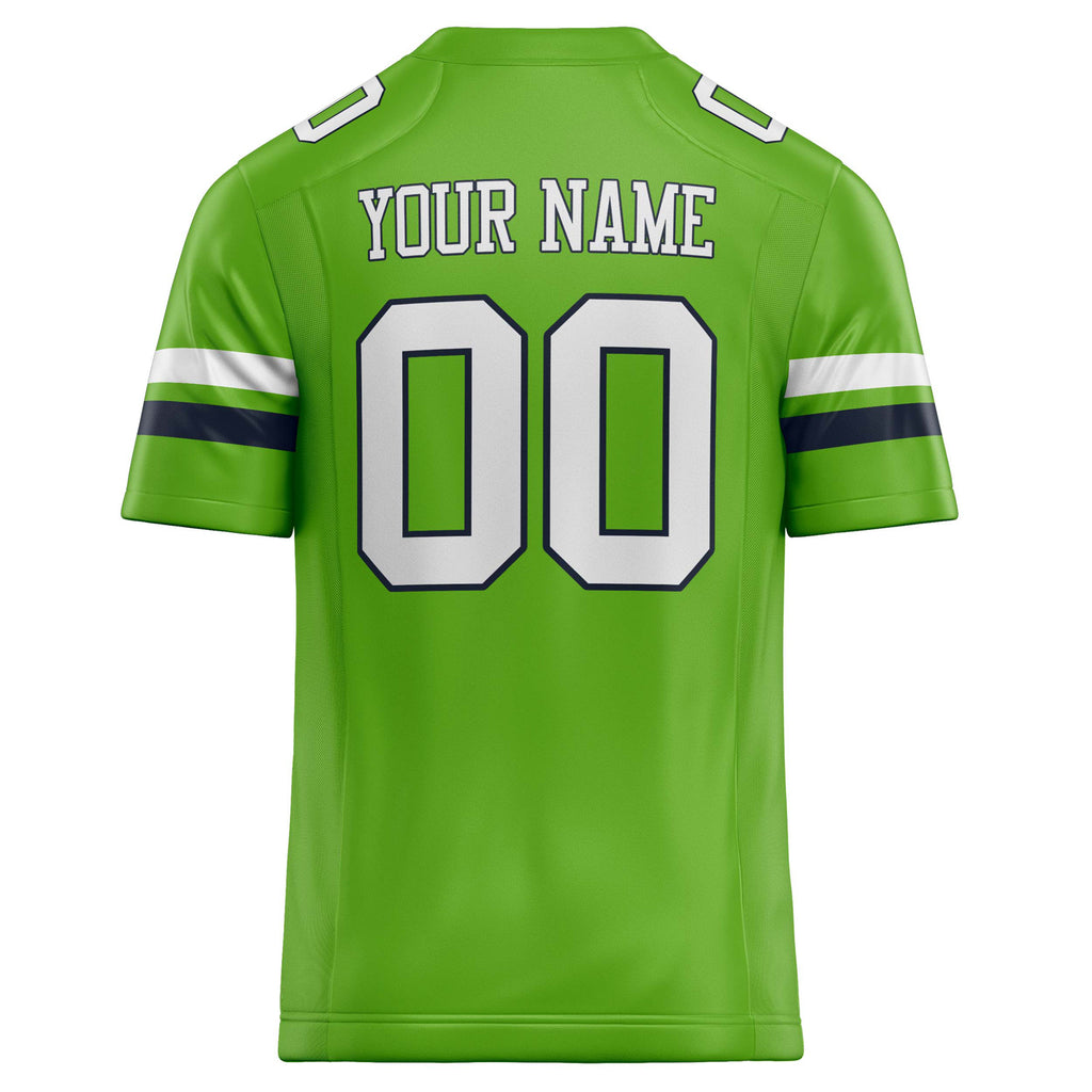 Personalized Neon & Green White Solid Colour Football Jersey