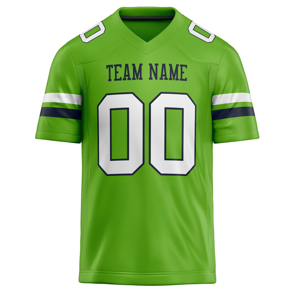 Personalized Neon & Green White Solid Colour Football Jersey