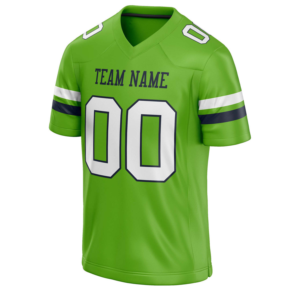 Personalized Neon & Green White Solid Colour Football Jersey