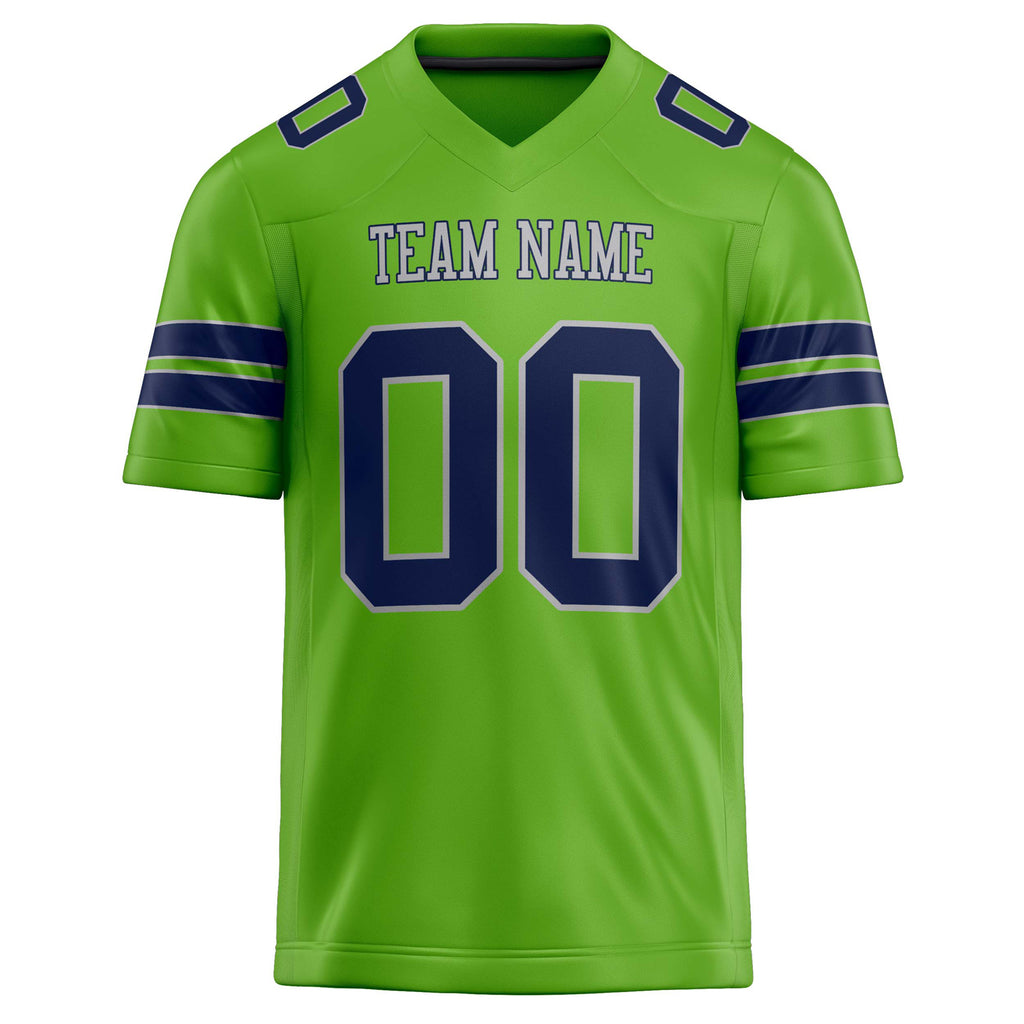 Personalized Neon & Green navy Solid Colour Football Jersey