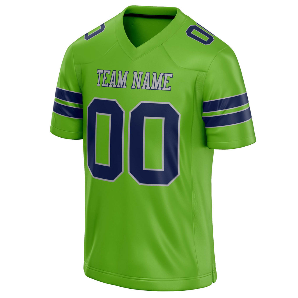 Personalized Neon & Green navy Solid Colour Football Jersey