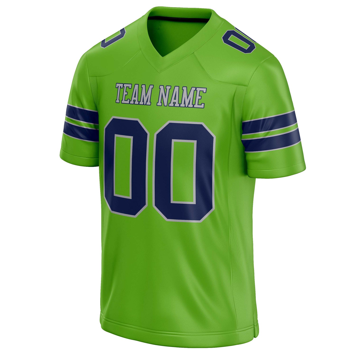 Personalized Neon & Green navy Solid Colour Football Jersey