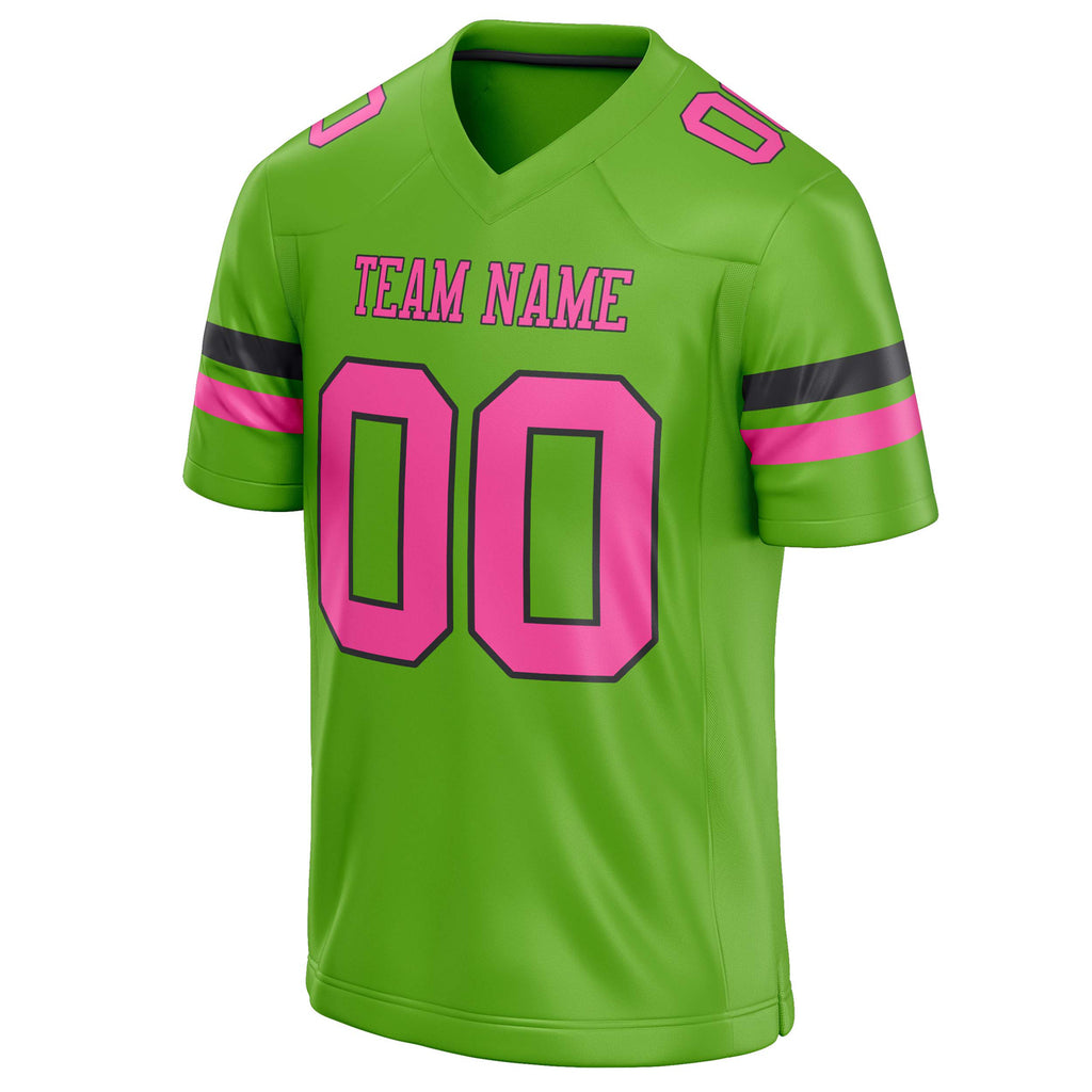 Personalized Neon & Green pink Solid Colour Football Jersey