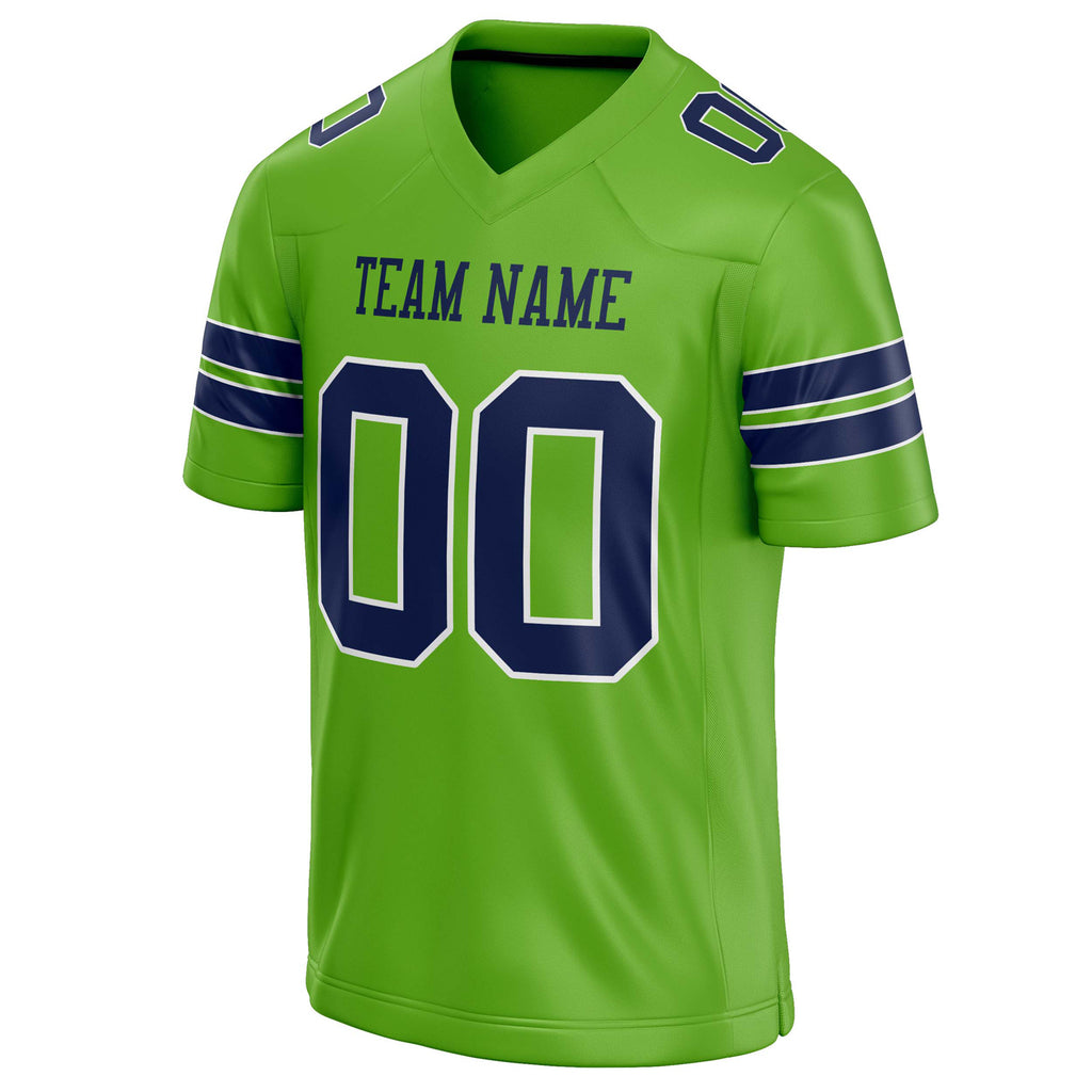 Personalized Neon & Green navy Solid Colour Football Jersey