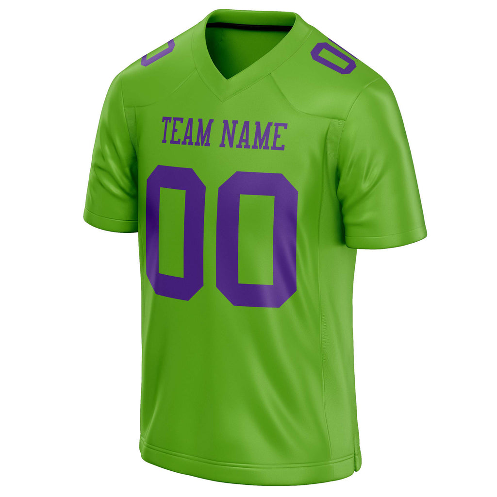 Personalized Neon & Green Purple Solid Colour Football Jersey