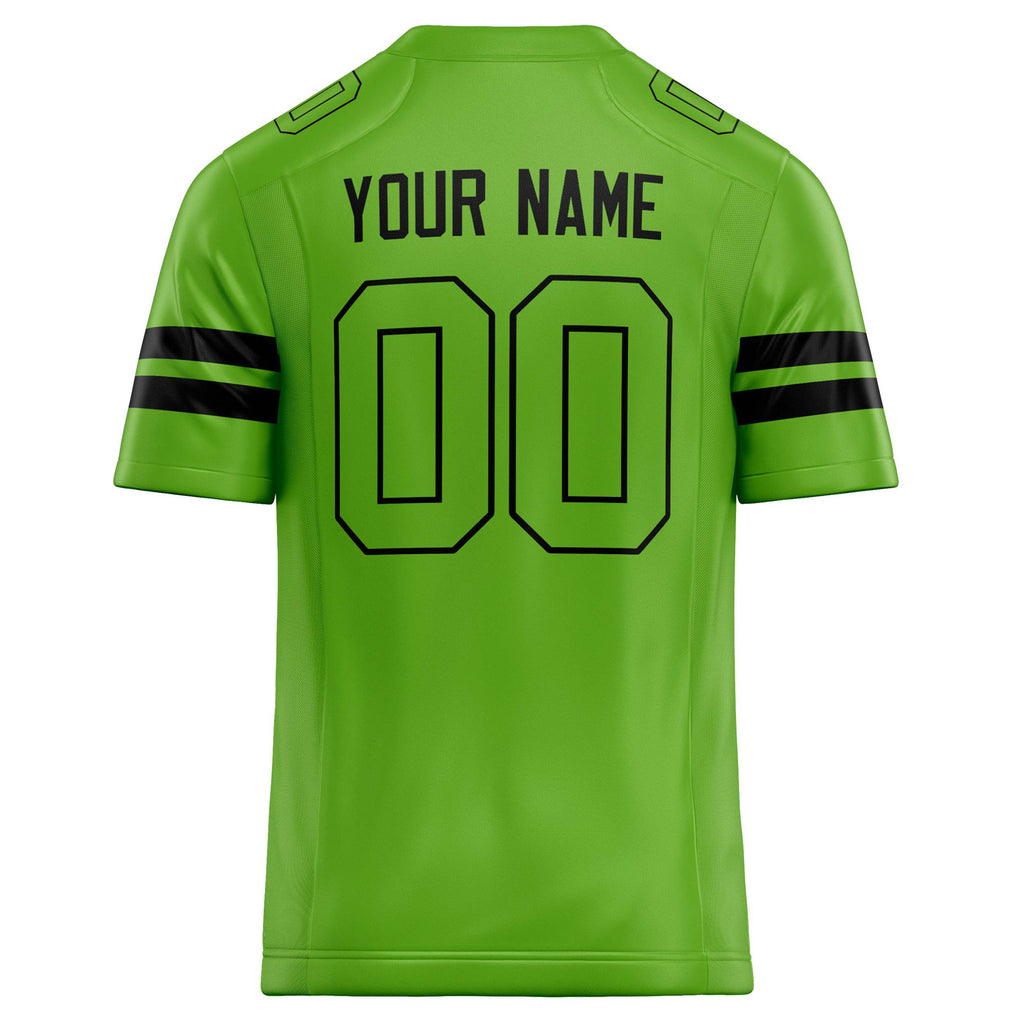 Personalized Neon & Green Black Solid Colour Football Jersey