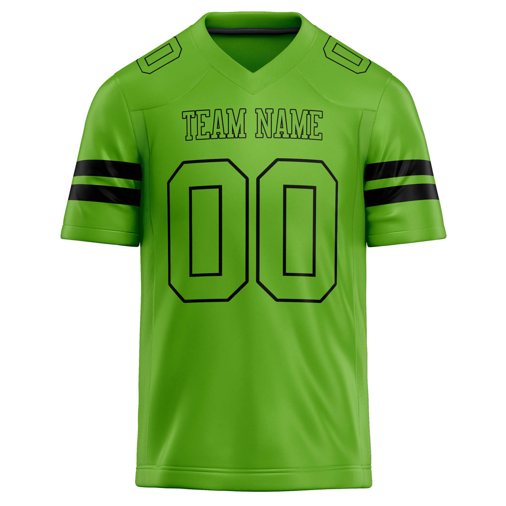 Personalized Neon & Green Black Solid Colour Football Jersey