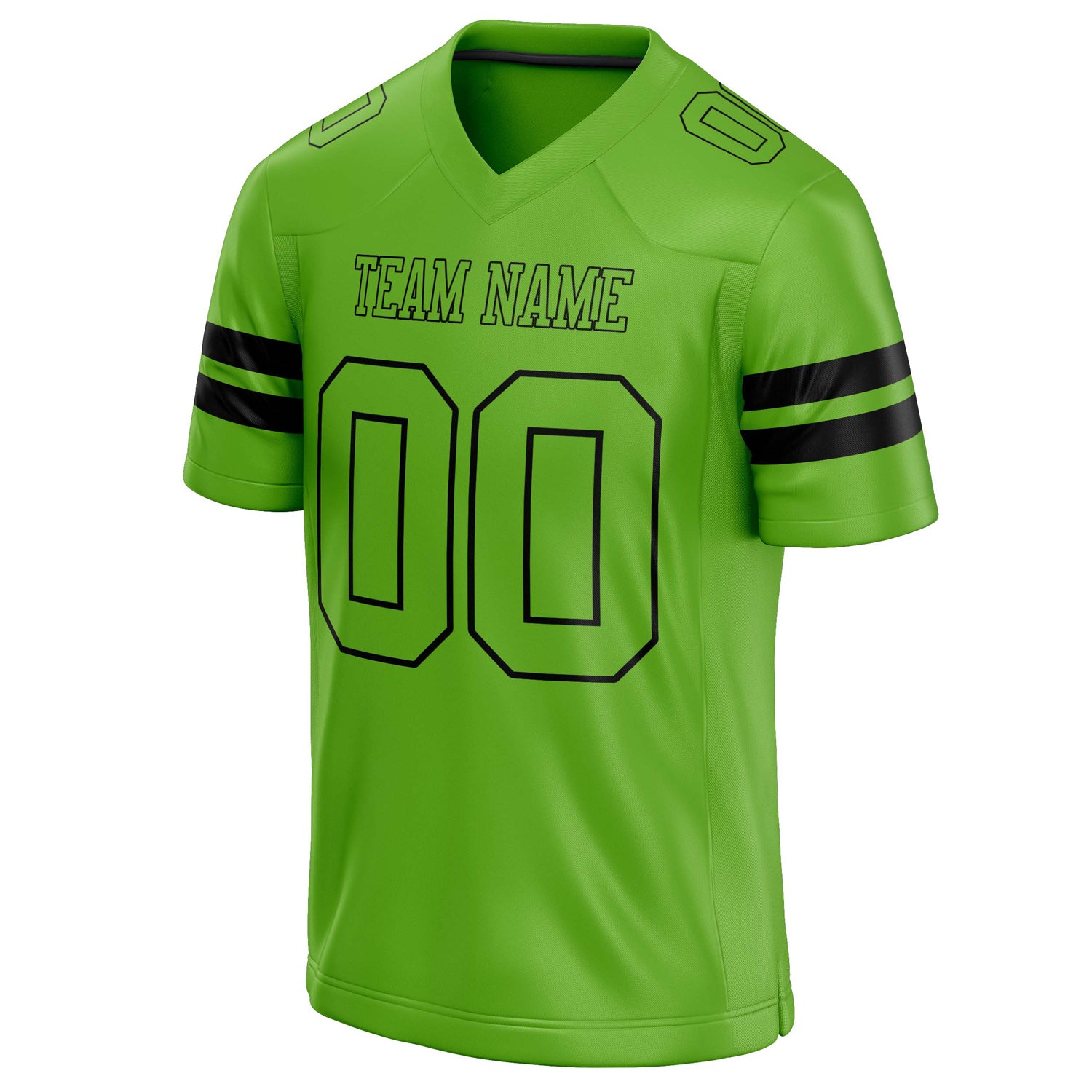 Personalized Neon & Green Black Solid Colour Football Jersey