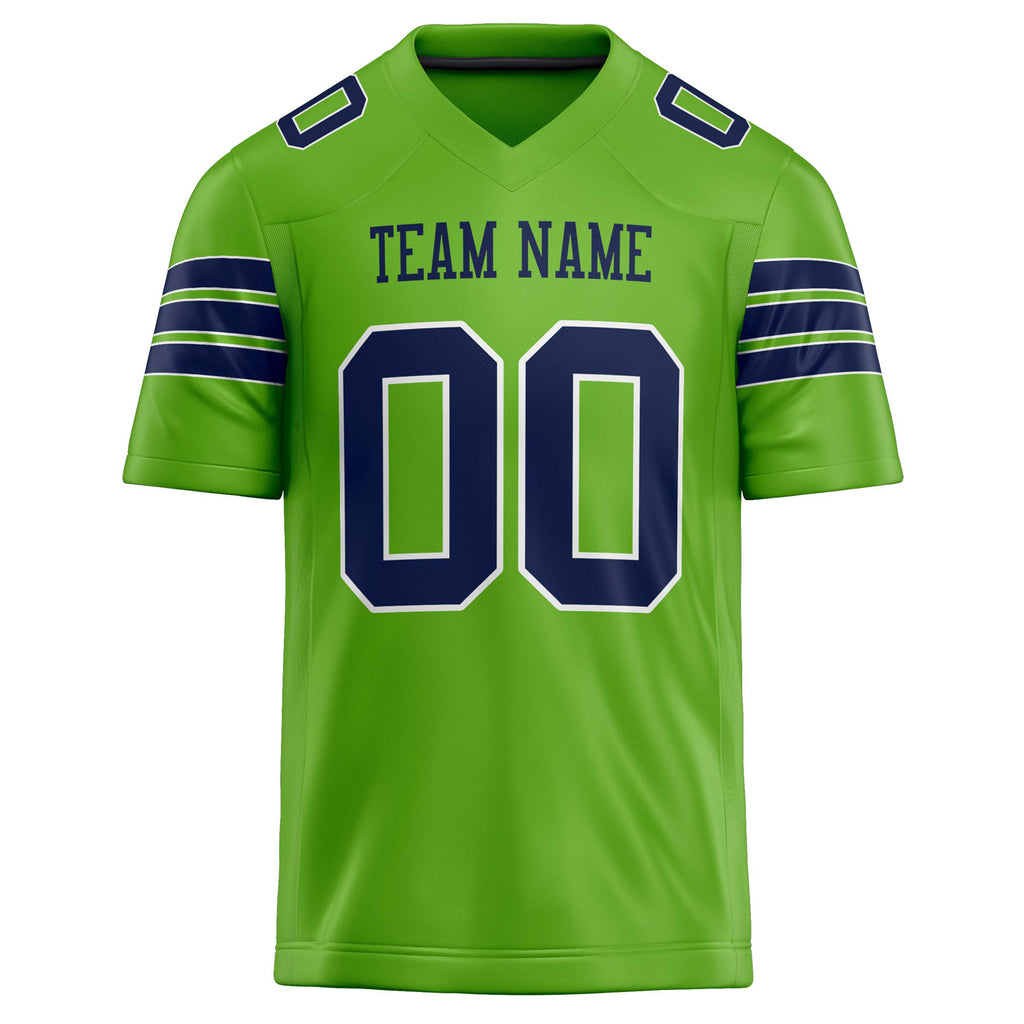 Personalized Neon & Green navy Solid Colour Football Jersey