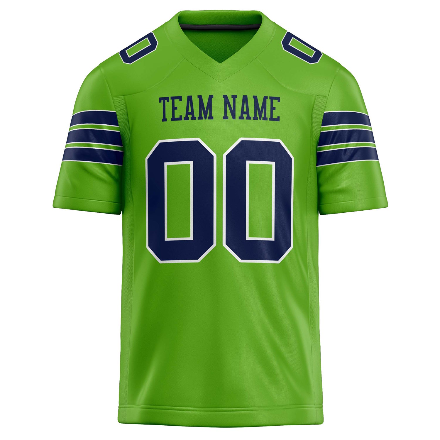 Personalized Neon & Green navy Solid Colour Football Jersey