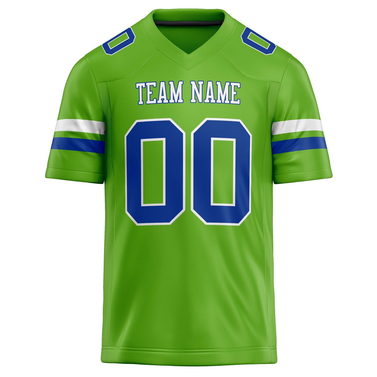 Personalized Neon & Green royal Solid Colour Football Jersey