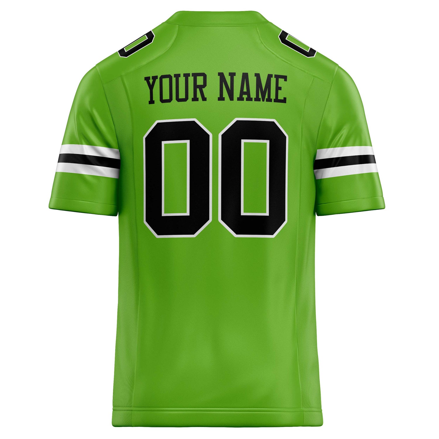 Personalized Neon & Green Black Solid Colour Football Jersey
