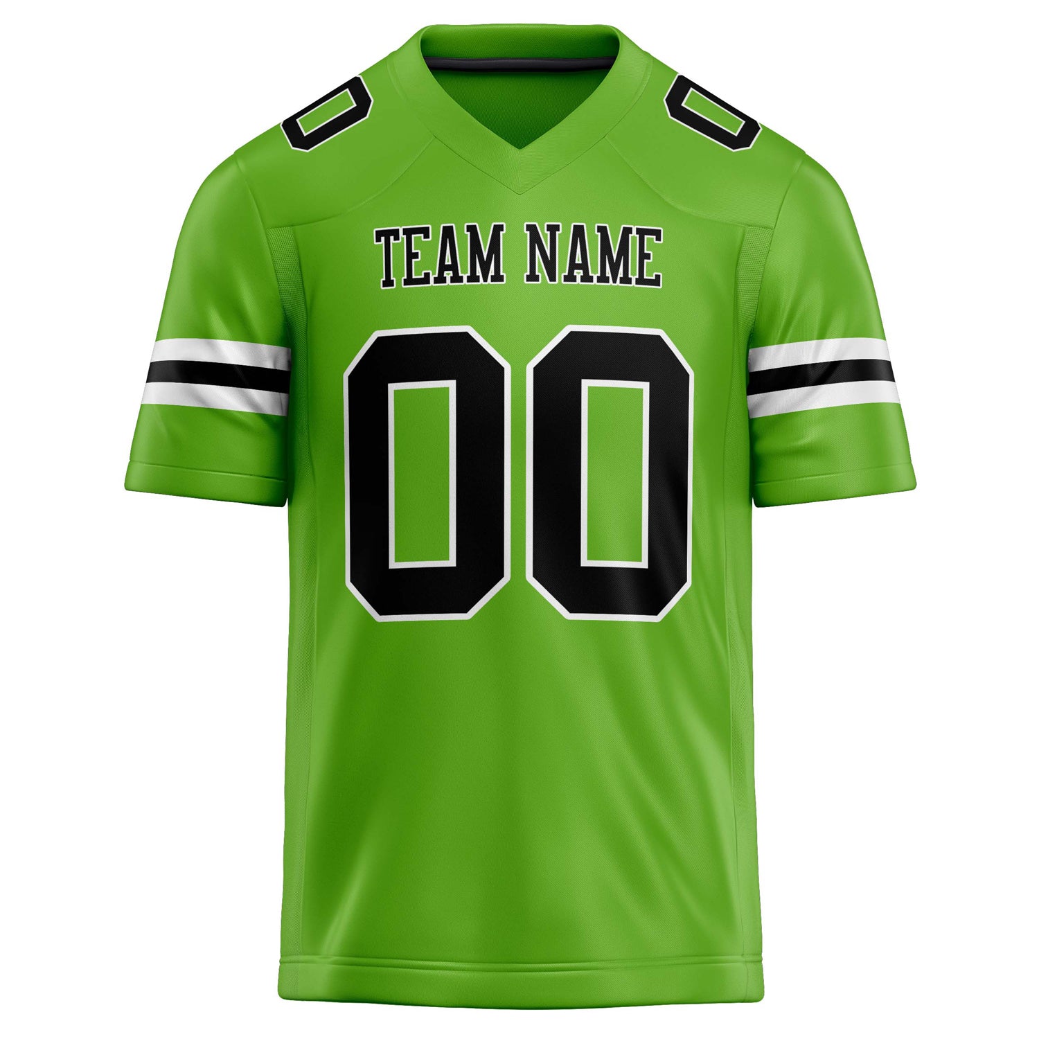 Personalized Neon & Green Black Solid Colour Football Jersey
