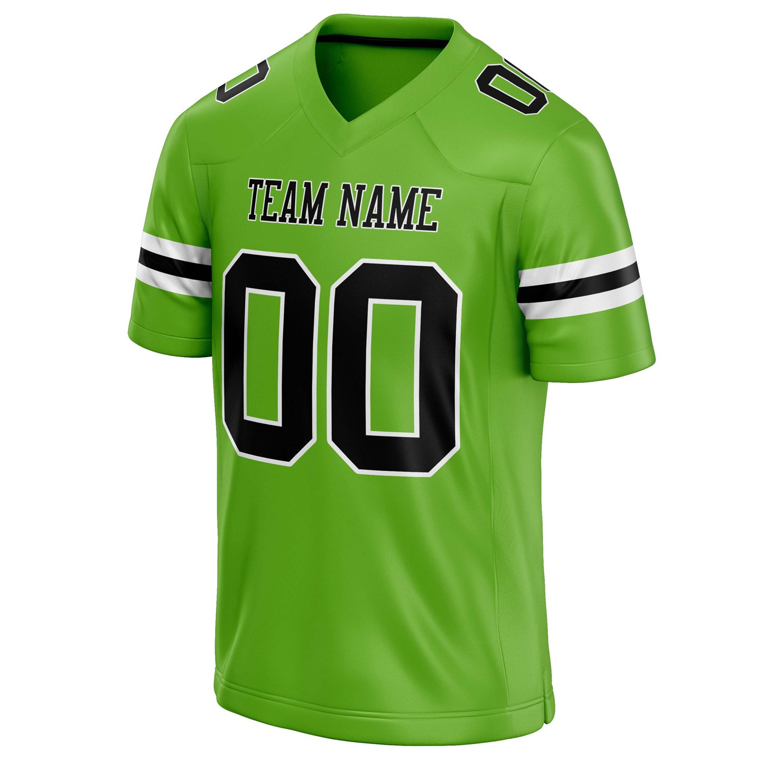 Personalized Neon & Green Black Solid Colour Football Jersey