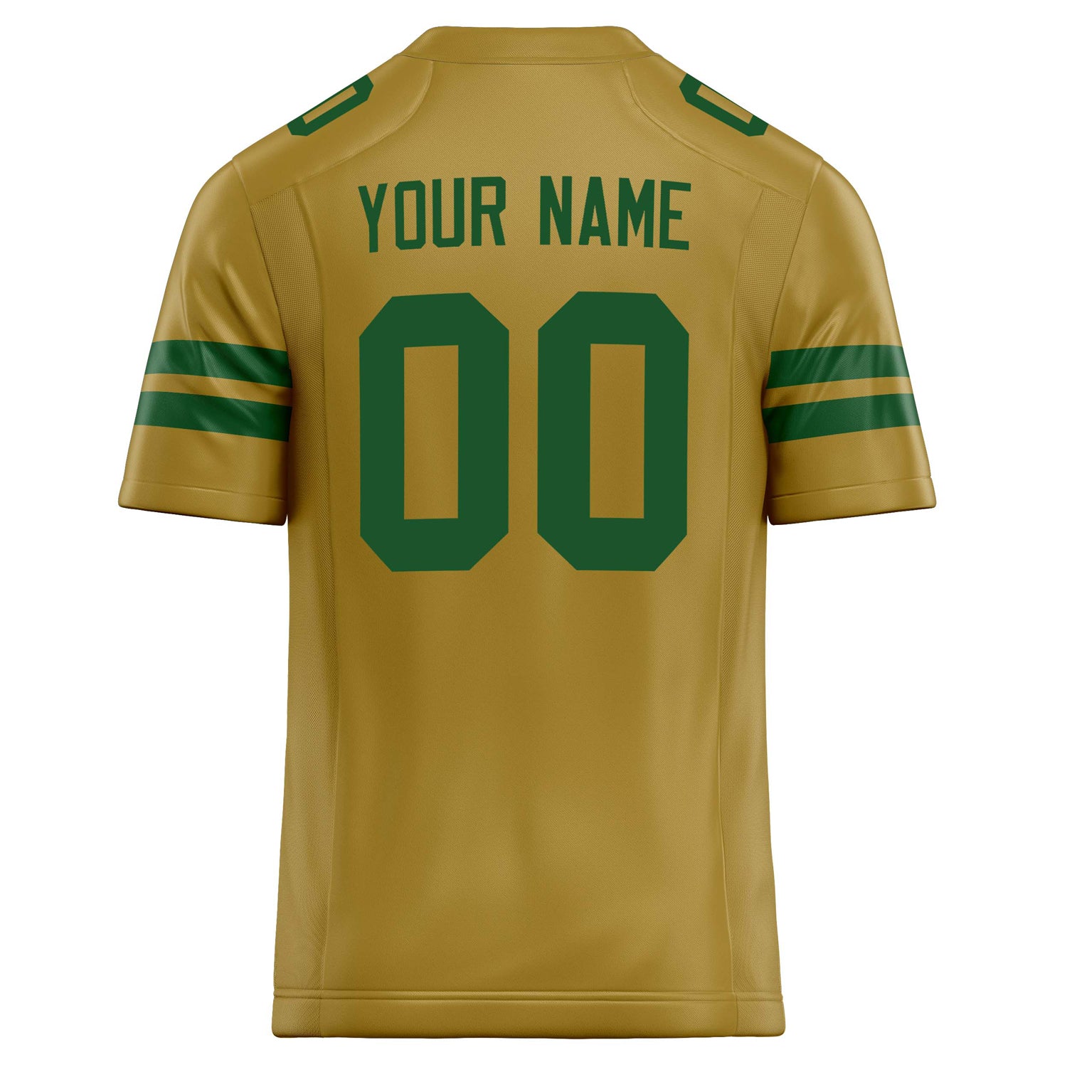 Personalized Old & Gold kelly green Solid Colour Football Jersey