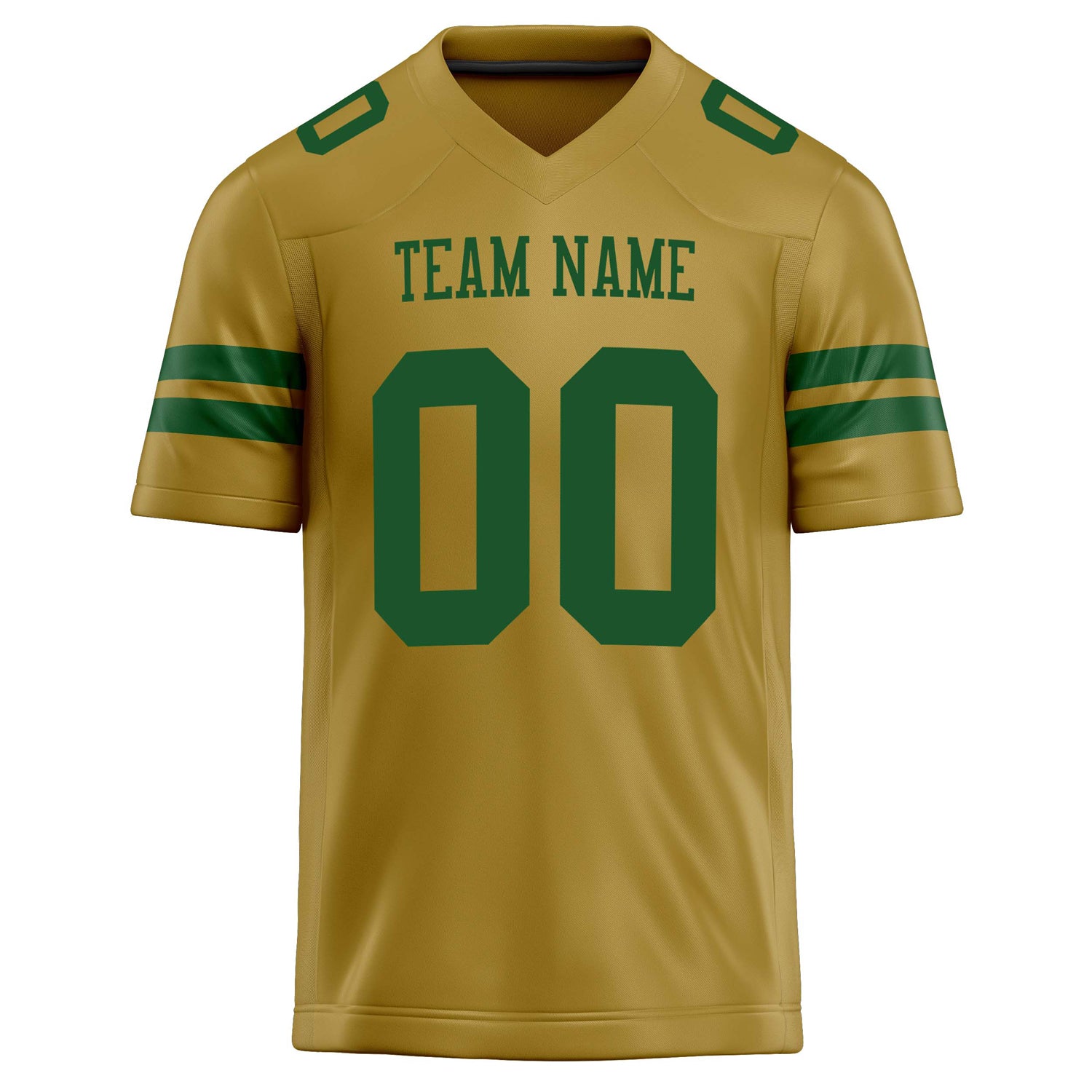 Personalized Old & Gold kelly green Solid Colour Football Jersey