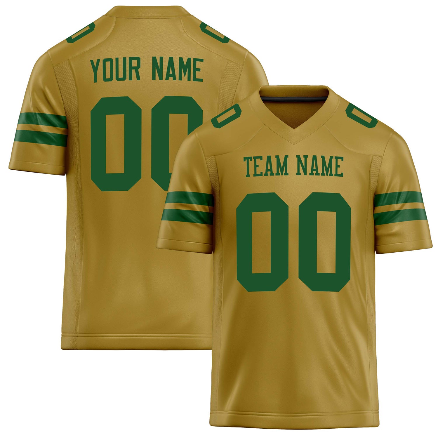Personalized Old Gold kelly green Solid Colour Football Jersey FT02240730OL315