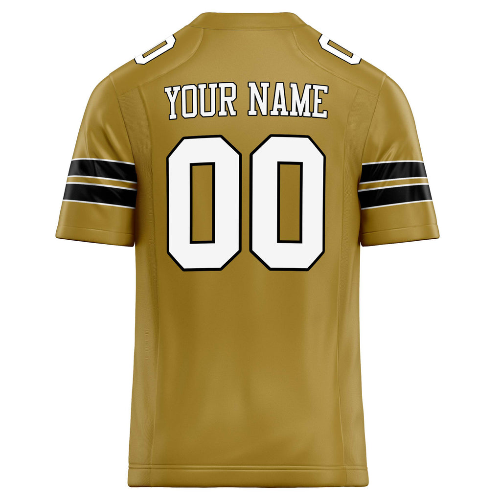Personalized Old & Gold White Solid Colour Football Jersey