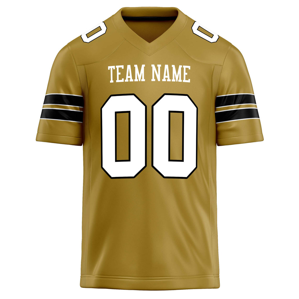 Personalized Old & Gold White Solid Colour Football Jersey