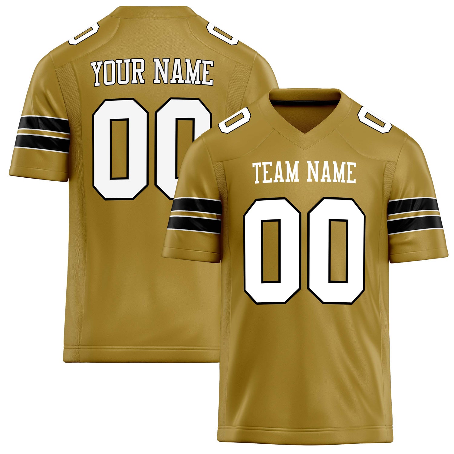 Personalized Old Gold White Solid Colour Football Jersey FT02240730OL316