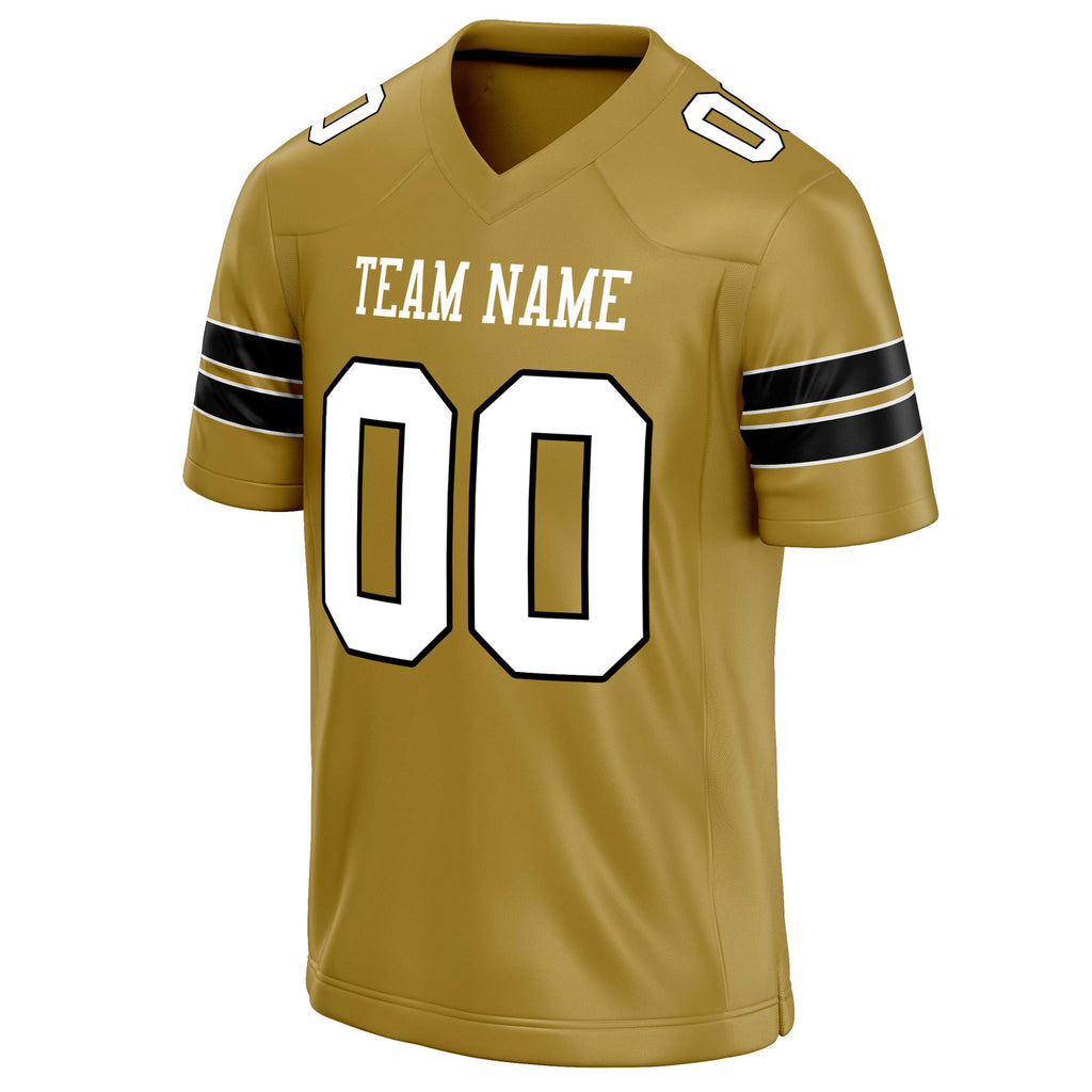 Personalized Old & Gold White Solid Colour Football Jersey