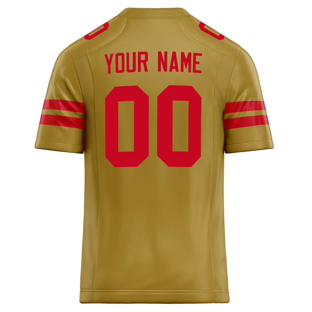 Personalized Old & Gold red Solid Colour Football Jersey