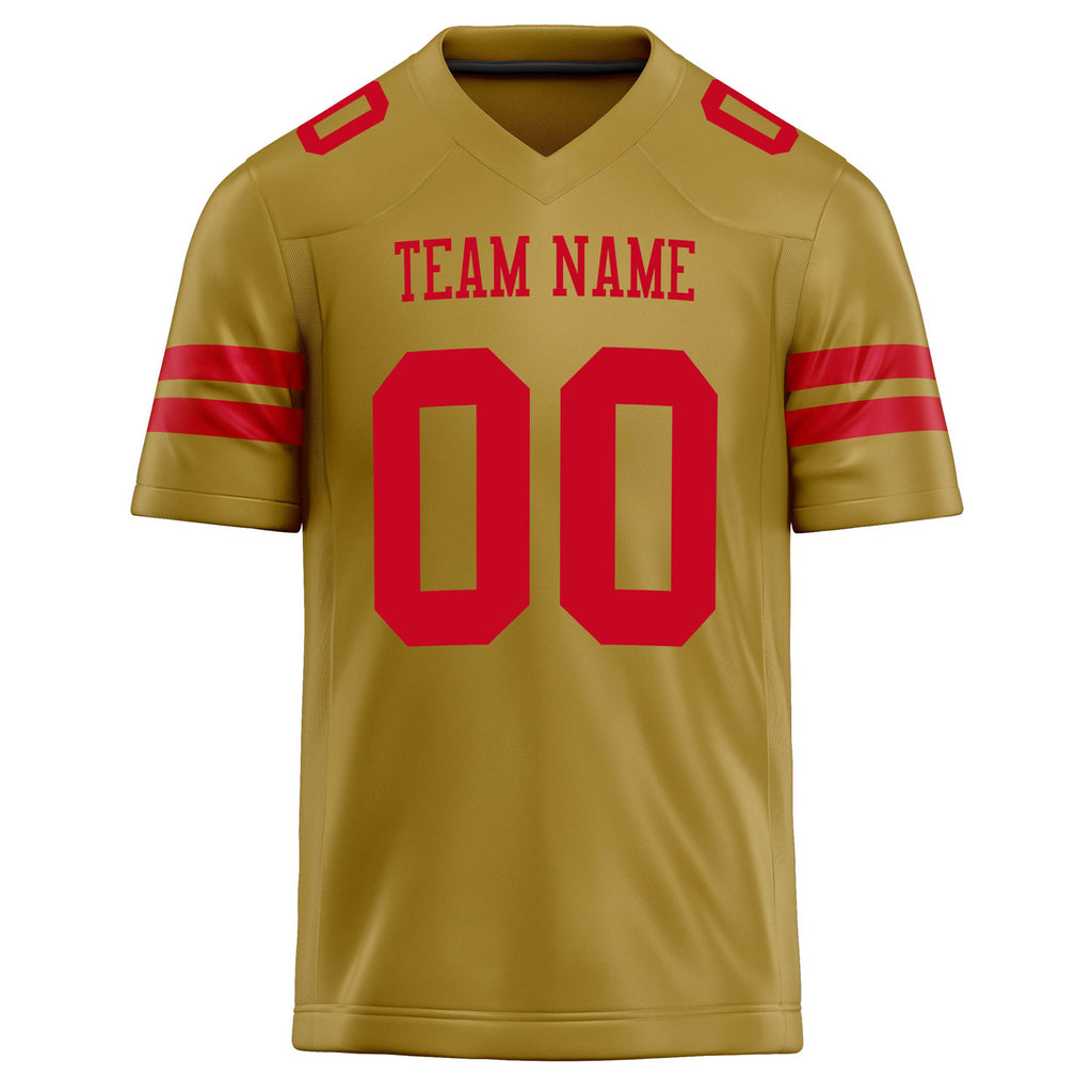 Personalized Old & Gold red Solid Colour Football Jersey