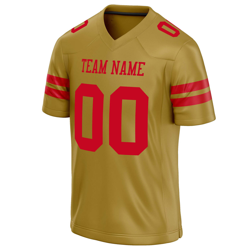 Personalized Old & Gold red Solid Colour Football Jersey