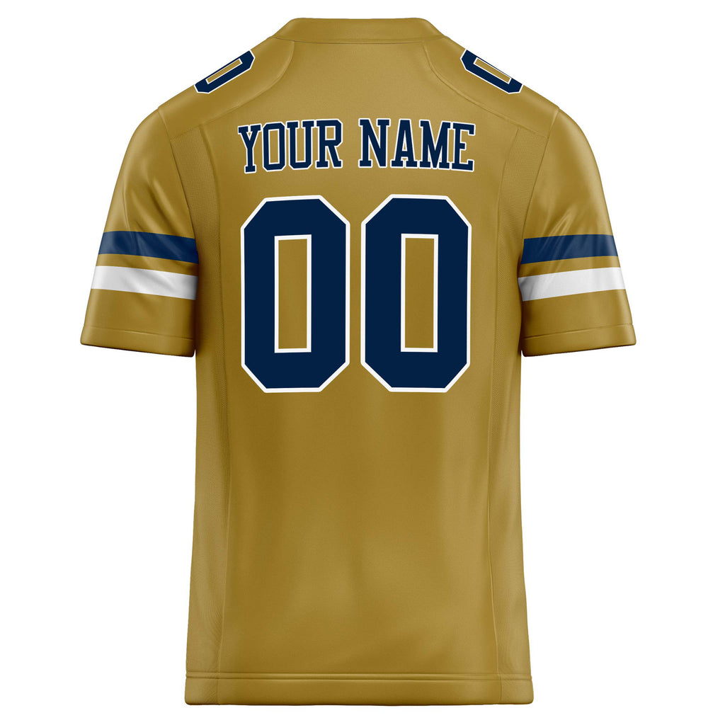 Personalized Old & Gold navy Solid Colour Football Jersey