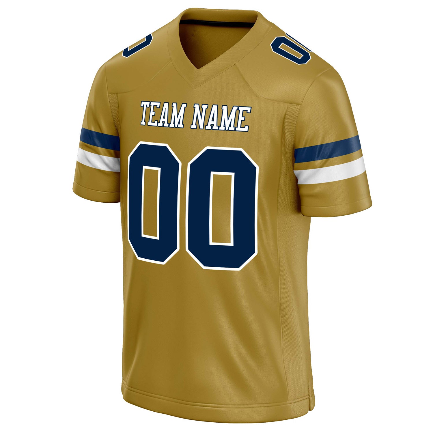 Personalized Old & Gold navy Solid Colour Football Jersey