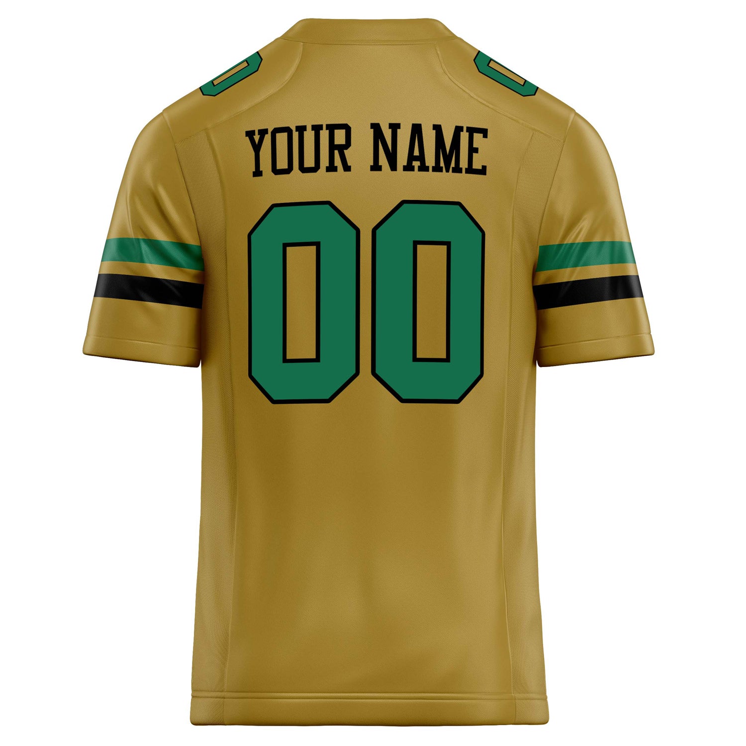 Personalized Old & Gold green Solid Colour Football Jersey