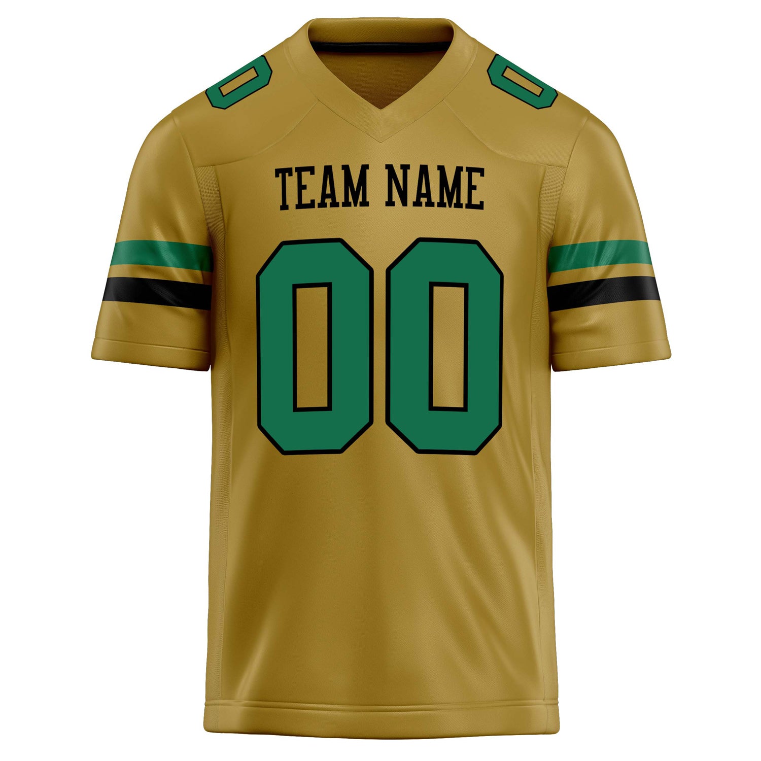 Personalized Old & Gold green Solid Colour Football Jersey