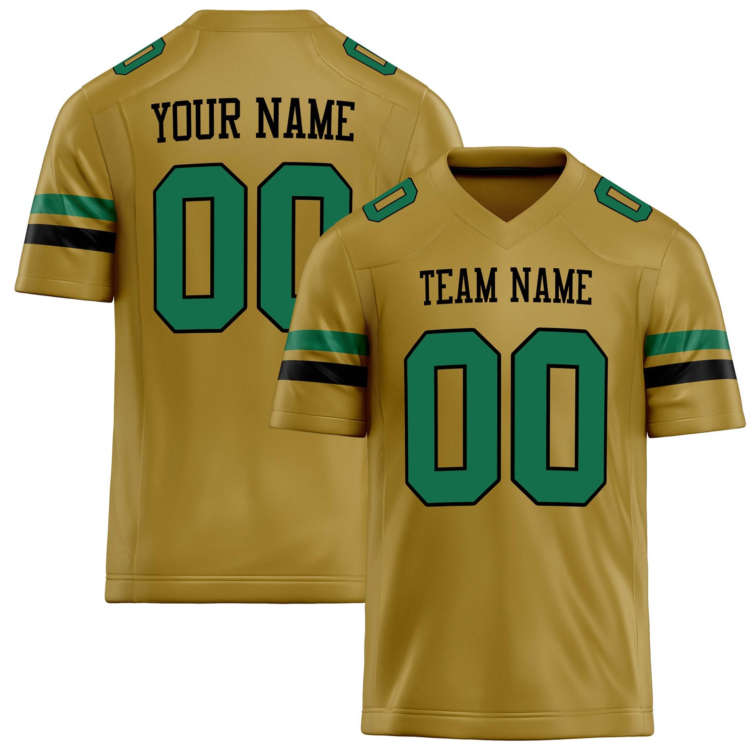 Personalized Old Gold green Solid Colour Football Jersey FT02240730OL319
