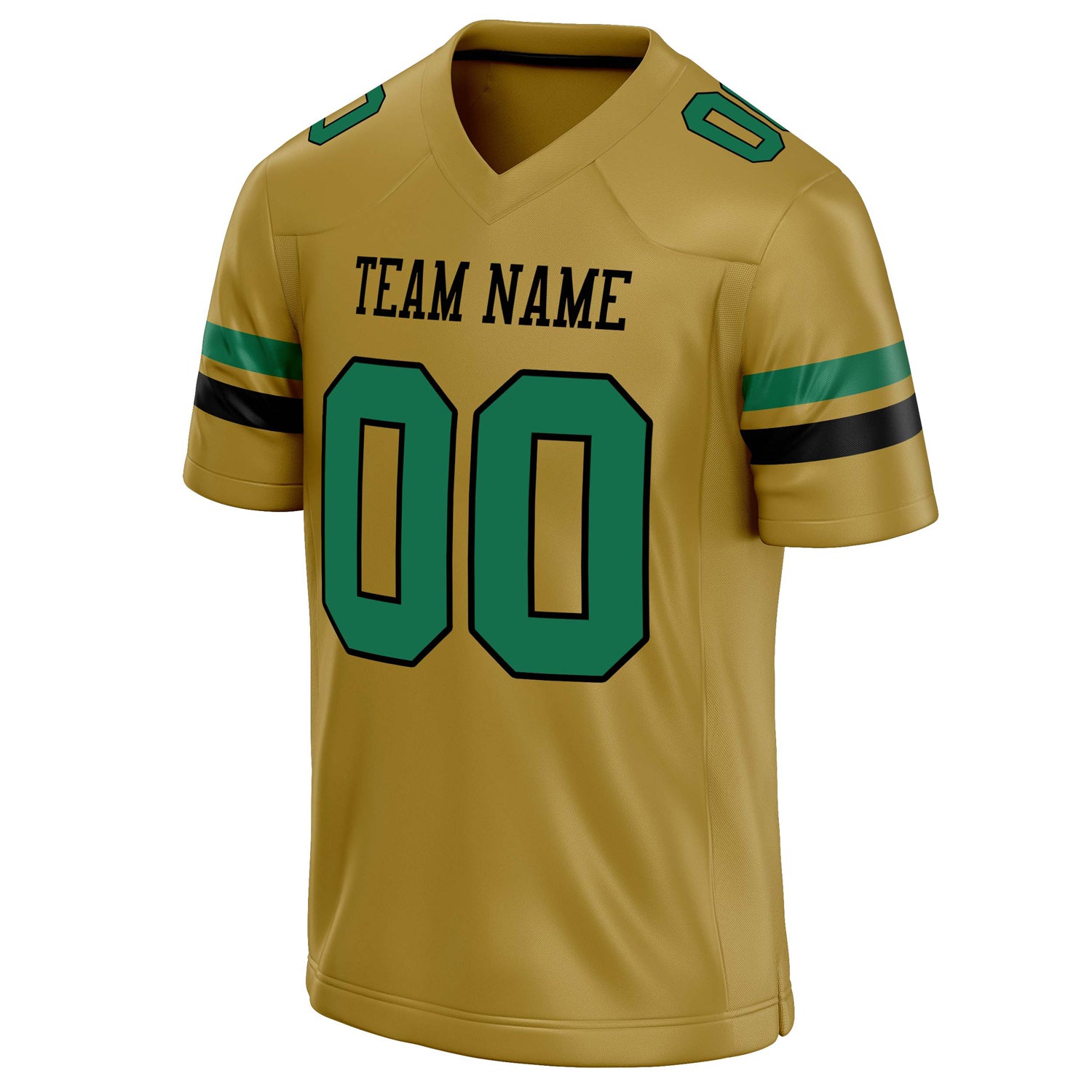 Personalized Old & Gold green Solid Colour Football Jersey