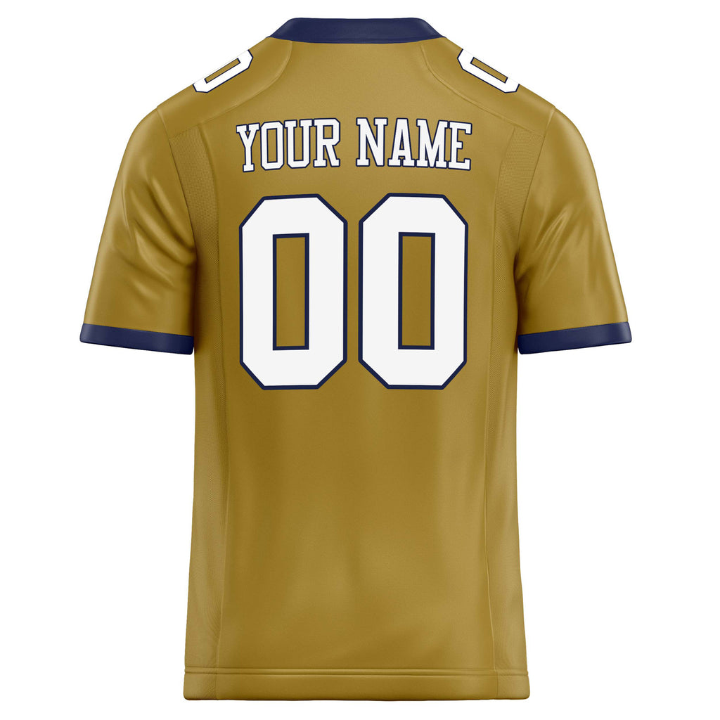 Personalized Old & Gold White Solid Colour Football Jersey
