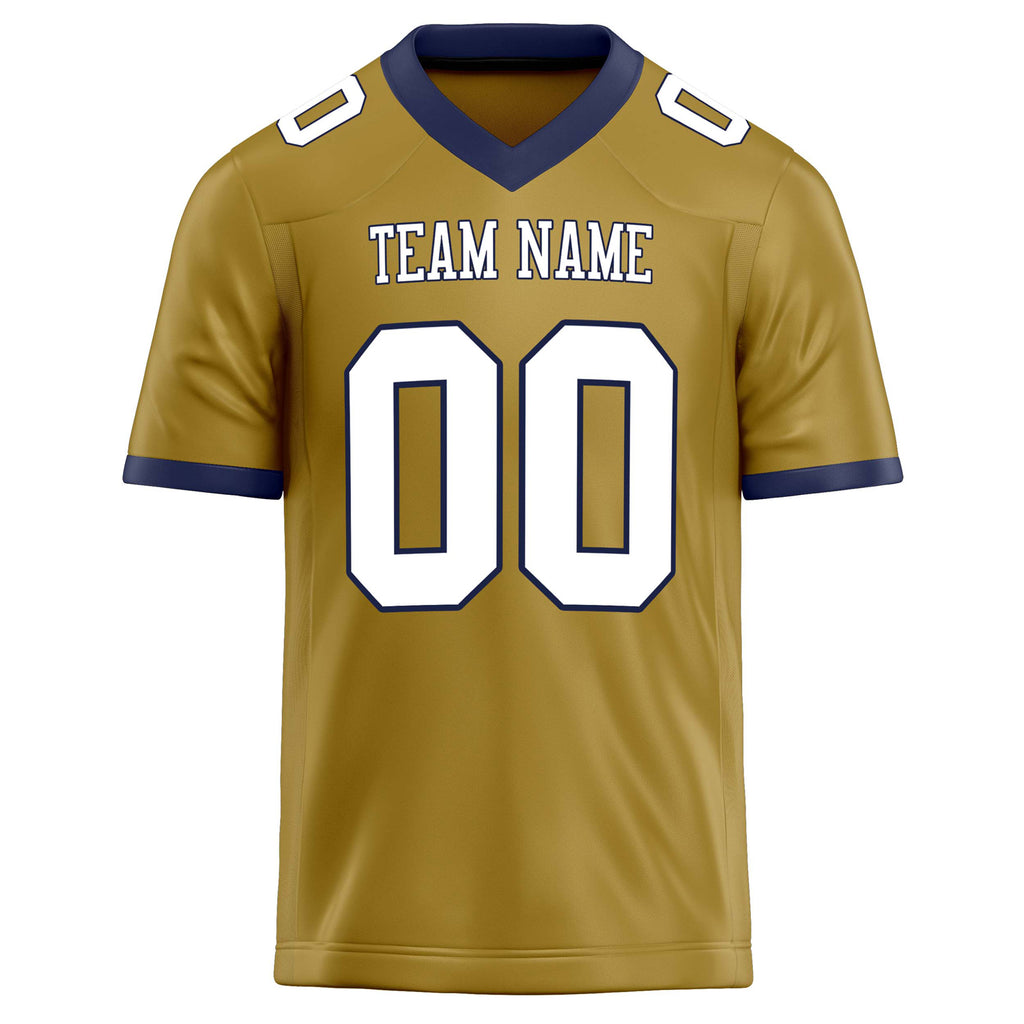 Personalized Old & Gold White Solid Colour Football Jersey