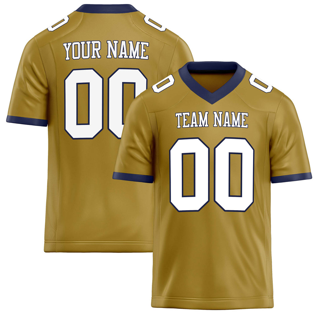 Personalized Old Gold White Solid Colour Football Jersey FT02240730OL320